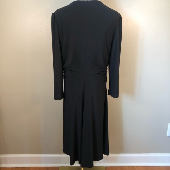 Evan Picone Black V Neck Long Sleeve Formal Dress Size 14 - Picture 2 of 9